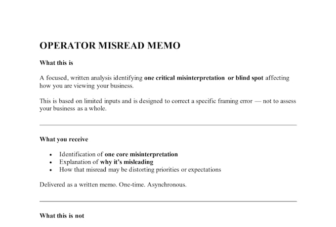 identify a critical misinterpretation affecting your business